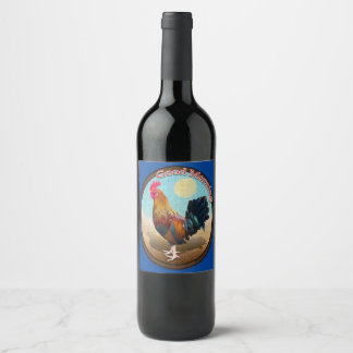 Key West - Sinti und Roma Rooster Guten Morgen Vin Weinetikett