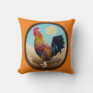 Key West - Sinti und Roma Rooster Vintag Oval Kissen