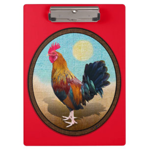 Key West - Sinti und Roma Rooster Vintag Oval Klemmbrett
