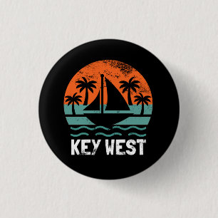 Key West Sonnenuntergang Retro Urlaub Button