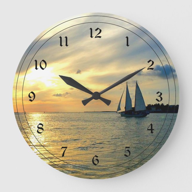 Key West Sunset Große Wanduhr (Vorderseite)