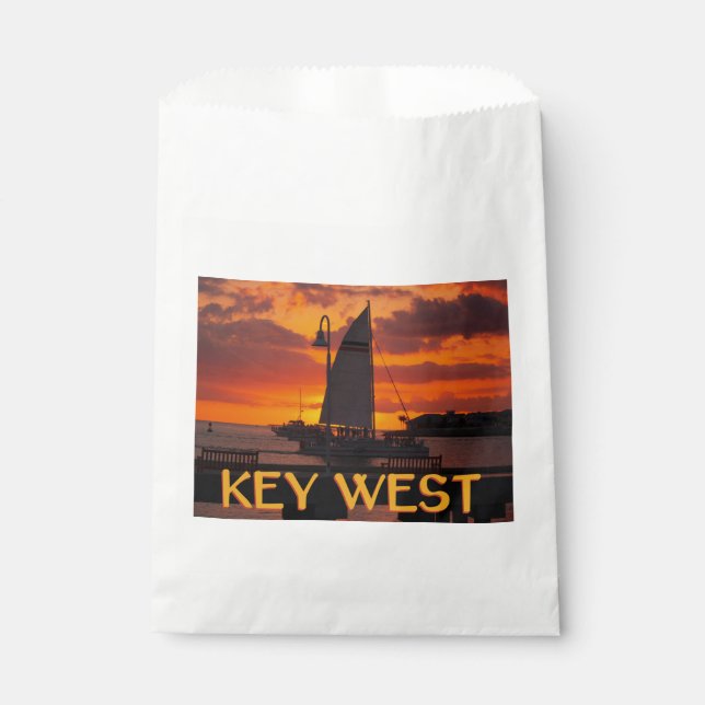 Key West Sunset mit Boote Geschenktütchen (Vorderseite)