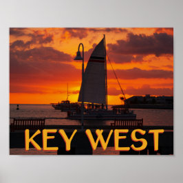 Key West Sunset mit Boote Poster