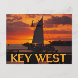 Key West Sunset mit Boote Postkarte