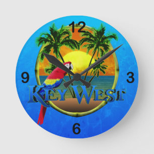 Key West Sunset Runde Wanduhr