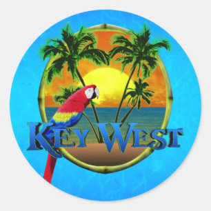 Key West Sunset Runder Aufkleber
