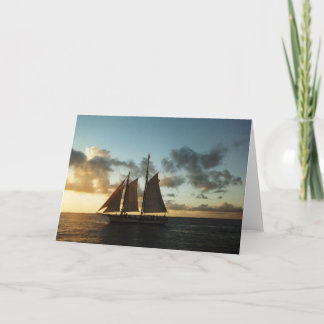 Key West Sunset Sail Foto Grußkarte Karte