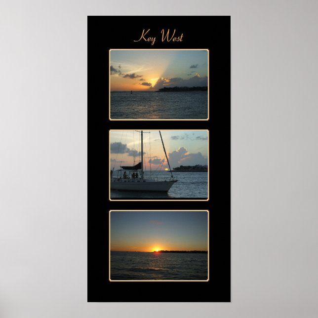 Key West Sunset Triptychon Poster (Vorne)