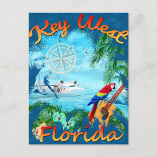 Key West Trop Rock Music Postkarte