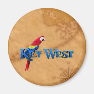 Key West und Karte Magnet