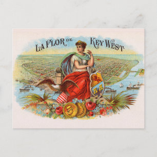 Key West Vintage La Flor de Key West Postkarte
