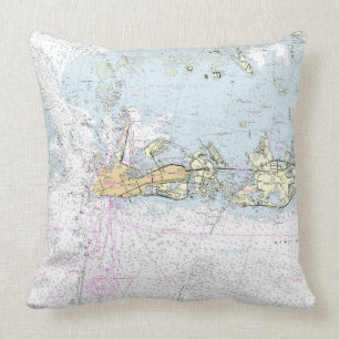 Key Westseediagramm-Wurfs-Kissen Kissen