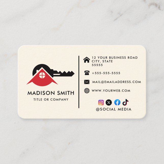 Key-Zuhause Visitenkarte (Vorderseite)