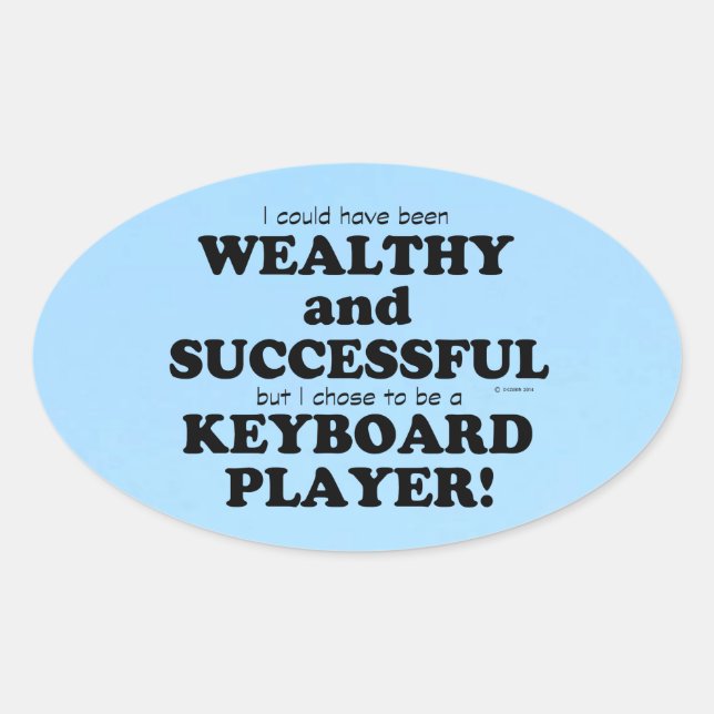 Keyboard-Aufkleber reich und erfolgreich Oval Ovaler Aufkleber (Vorderseite)