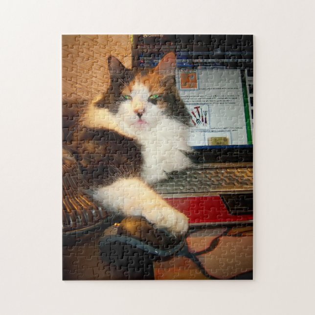 Keyboard Calico Kitty Jigsaw Puzzle (Vertikal)