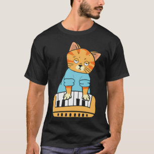 Keyboard Cat Meme-Musik Katzen-Geschenk Lustiger D T-Shirt