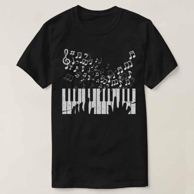 Keyboard Pianist Musician Piano Keys Geschenk T-Shirt (Design vorne)