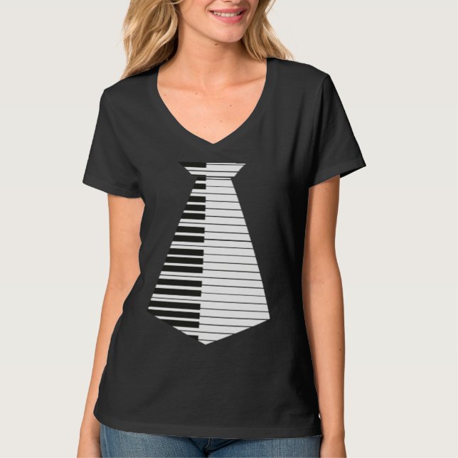 Keyboard pianist piano tie musician T-Shirt (Vorderseite)