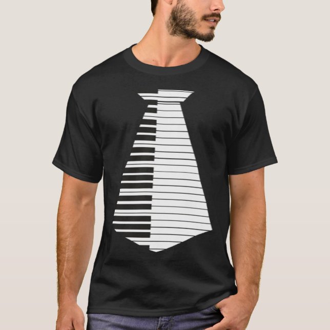 Keyboard pianist piano tie musician T-Shirt (Vorderseite)