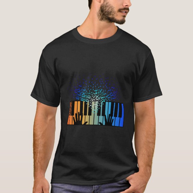 Keyboard Piano Player Musician Keyboarder T-Shirt (Vorderseite)