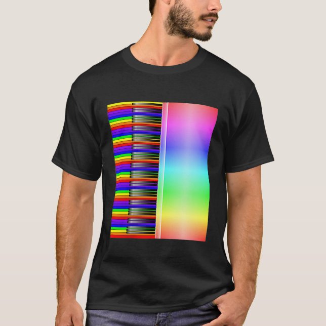 Keyboard Piano Rainbow T - Shirt (Vorderseite)