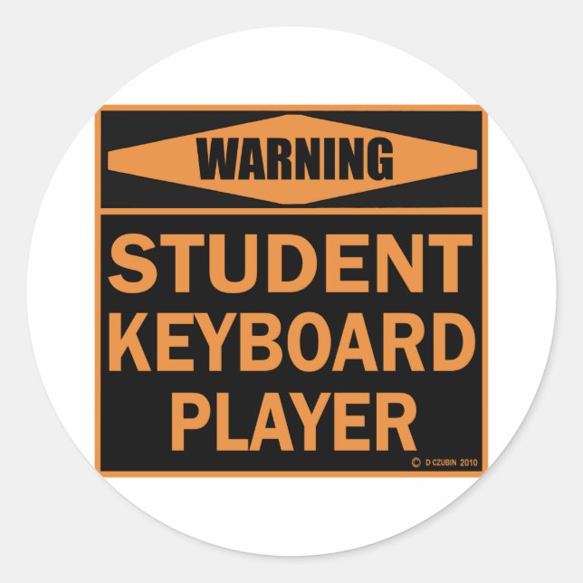 Keyboard-Player Runder Aufkleber (Vorderseite)