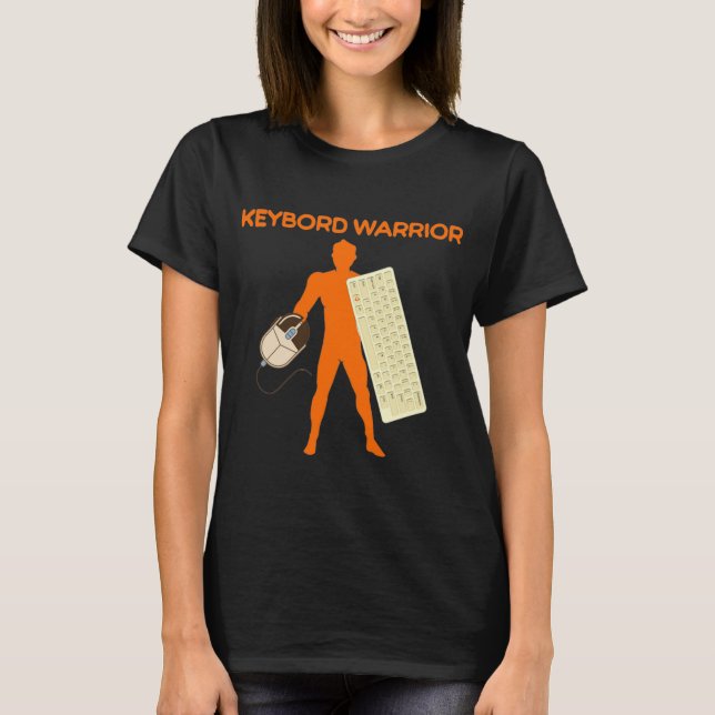 Keyboard Warrior Funny Cool Design T-Shirt (Vorderseite)