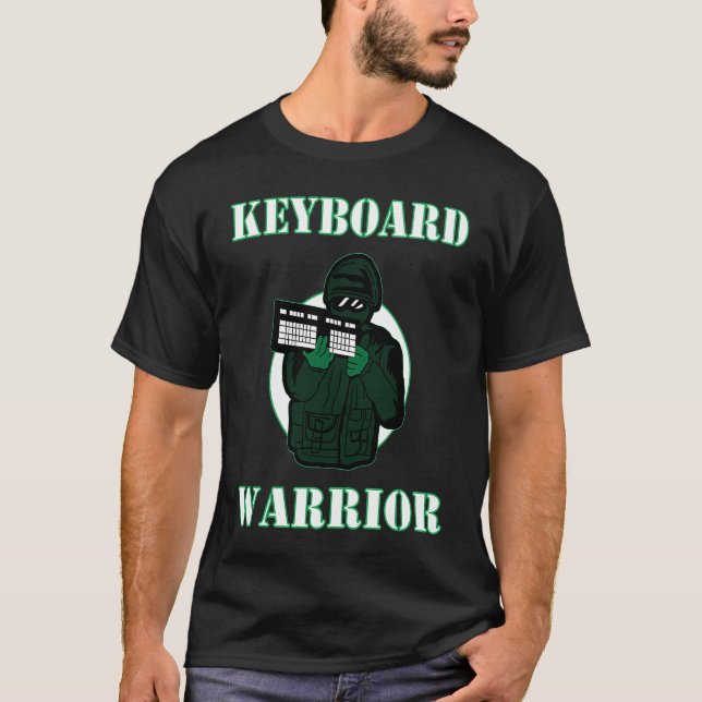 Keyboard Warrior  Gaming Gamer Keyboard Hater Nerd T-Shirt (Vorderseite)