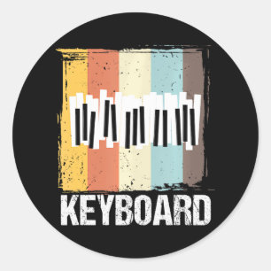 Keyboarder Pianist Retro Keyboard Piano Player Runder Aufkleber