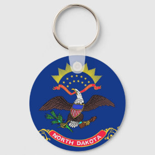 Keychain with Flag of North Dakota State Schlüsselanhänger