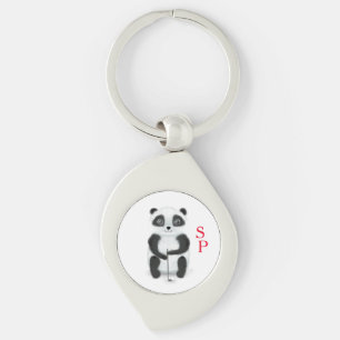 Keychain with golf playing panda and initials schl schlüsselanhänger