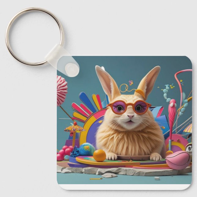 keychain with rabbit and dog schlüsselanhänger (Vorderseite)