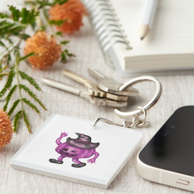  Keychains & Lanyards - Witch Hat Pumpkin Schlüsselanhänger (Vorderseite rechts)