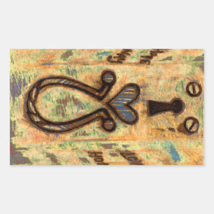 Keyhole & Herz Rechteckiger Aufkleber