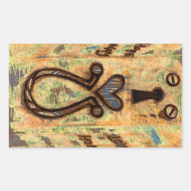 Keyhole & Herz Rechteckiger Aufkleber (Vorderseite)