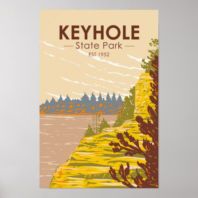 Keyhole Staat Park Wyoming Vintage Postkarte Poster (Vorne)
