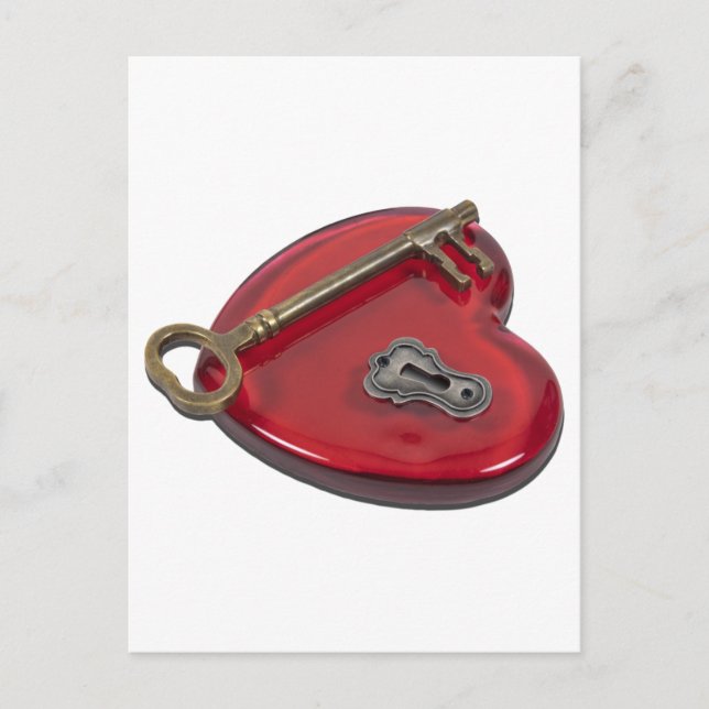 KeyHoleKeyRedHeart071611 Postkarte (Vorderseite)