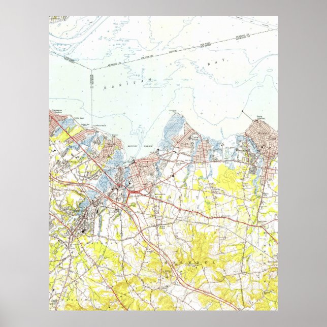 Keyport, Gewerkschaft Beach & Keansburg NJ Map (19 Poster (Vorne)