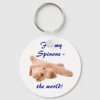 Keyring - "Für meine Spinone - die Welt!". Schlüsselanhänger