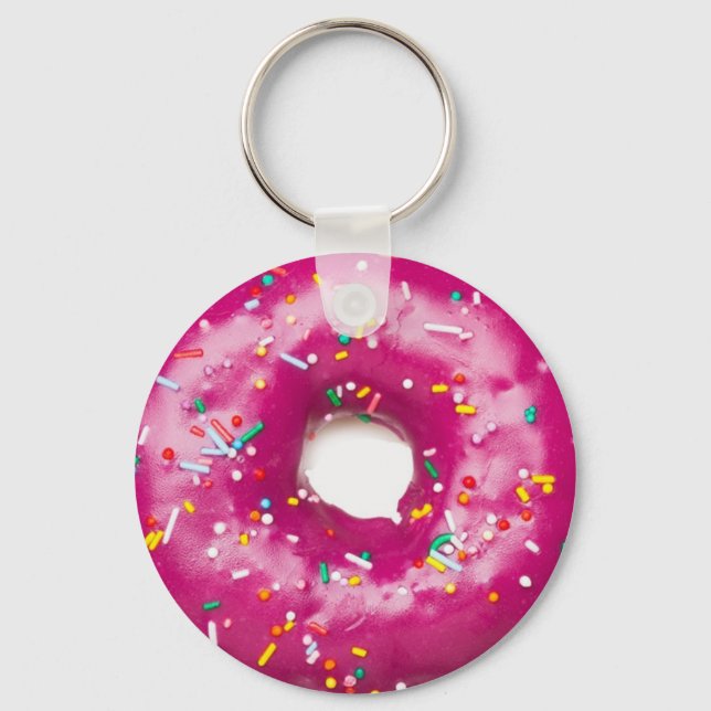 Keyring - Hellrosa Doughnut mit Sprinklen Schlüsselanhänger (Vorderseite)