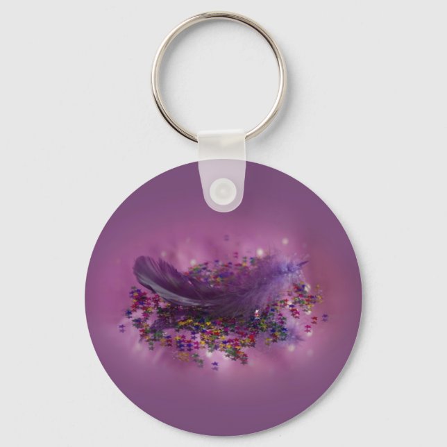 Keyring - Lila Fairys Feather Schlüsselanhänger (Vorderseite)