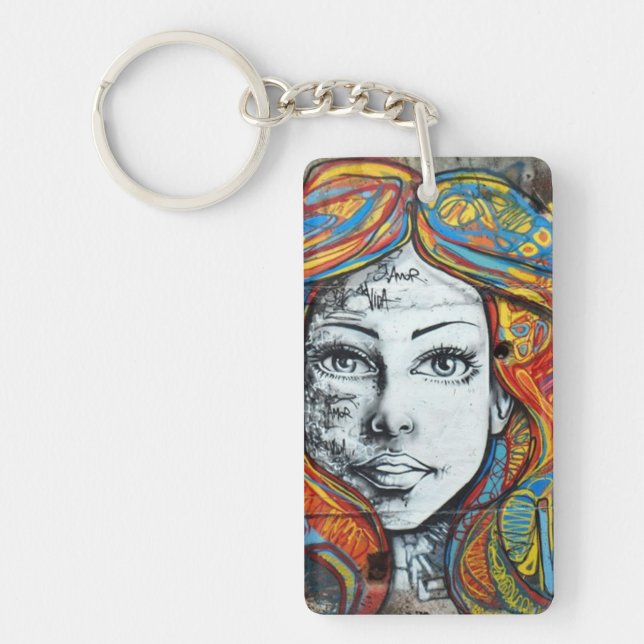 Keyring - Street Art Face Schlüsselanhänger (Vorderseite)