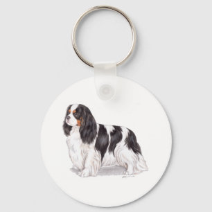 Keyring : Tricolor Cavalier King charles spaniel Schlüsselanhänger