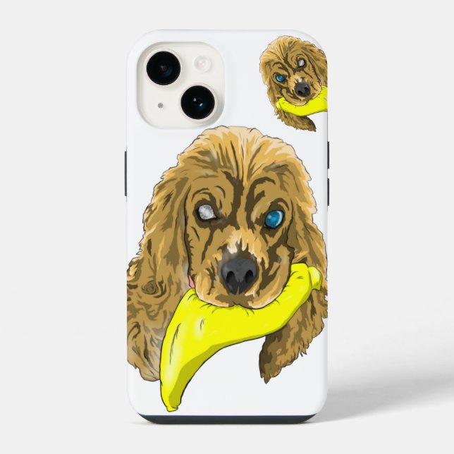 Keys & Banana, die Miniatur Cocker spaniel iPhone Hülle (Rückseite)