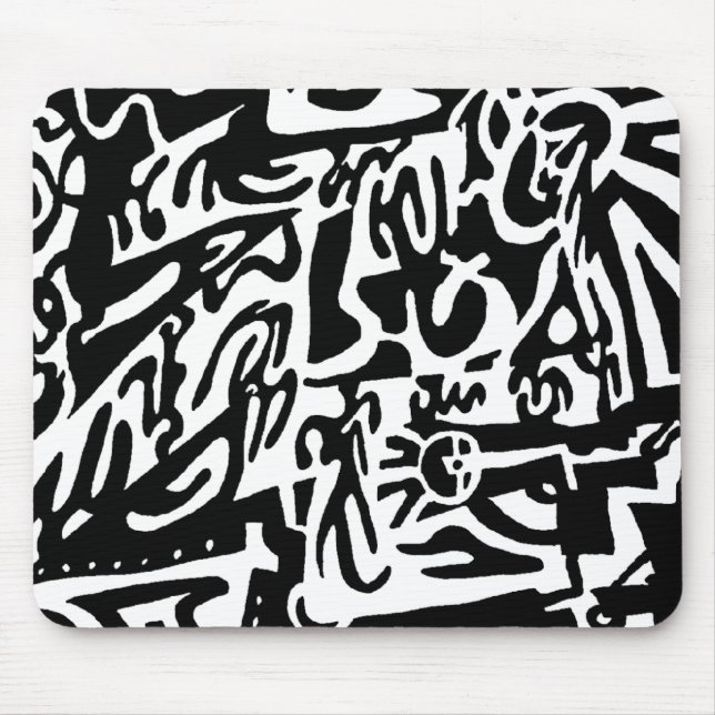 "Keys", digital B&W abstrakt Mousepad (Vorne)