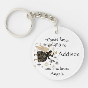 Keys Individuelle Name Lieben Angels Schlüsselanhänger