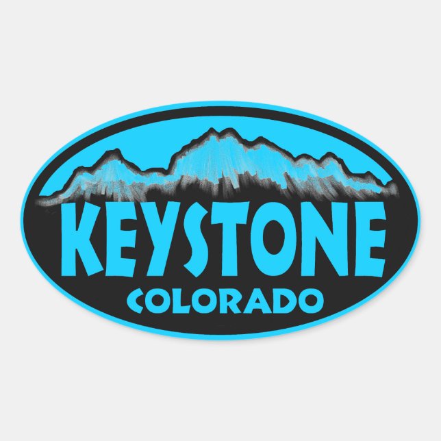 Keystone Colorado blaue ovale Aufkleber (Vorderseite)