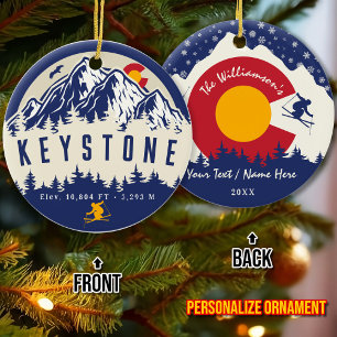Keystone Colorado Flag Berg Souvenir Keramik Ornament