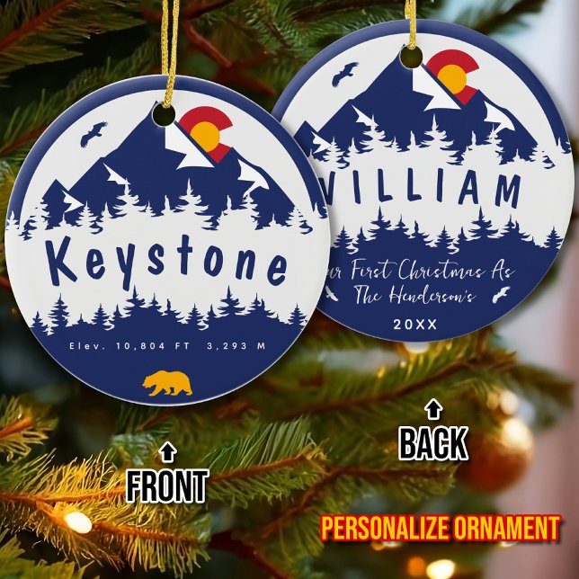 Keystone Colorado Flag Bergwandern Keramik Ornament (Von Creator hochgeladen)