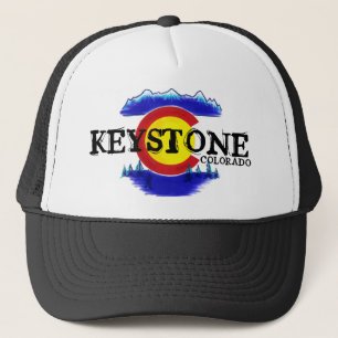 Keystone Colorado Kunstflagge Lokaler Hut Truckerkappe
